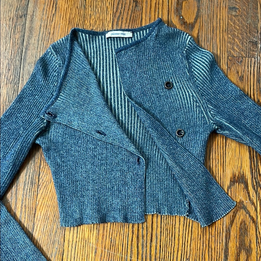 Paloma Wool Blue Ribbed Cardigan - Picture 4 of 7